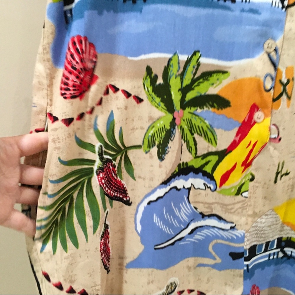 True Destinations Romper Women Small Tropical Paradise Palm Trees Beach Coastal - Picture 4 of 5